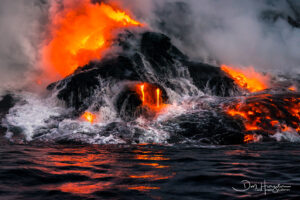 Lava meeting water - photo by Don Hurzeler