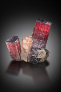 Blue Cap Tourmaline specimen from mines in San Diego, California